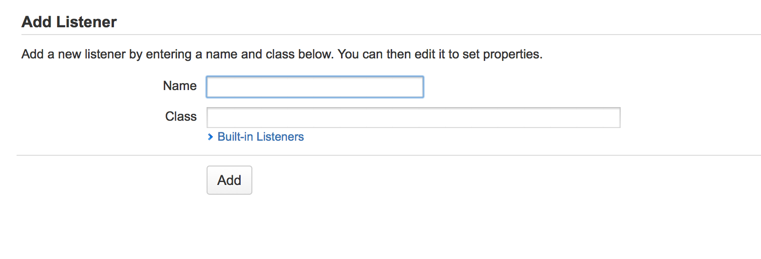 Add Listener form.