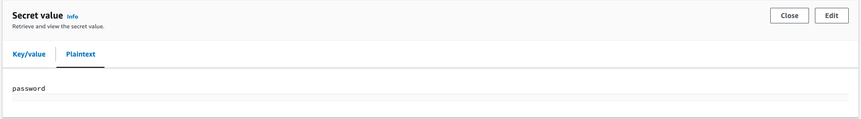 AWS Secrets Manager_plaintext password