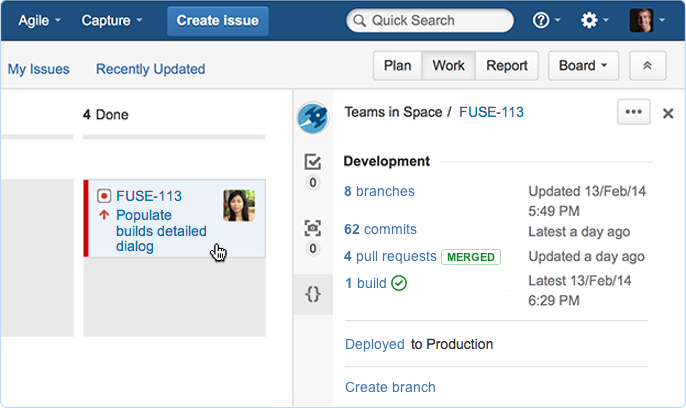 Git software development process with JIRA