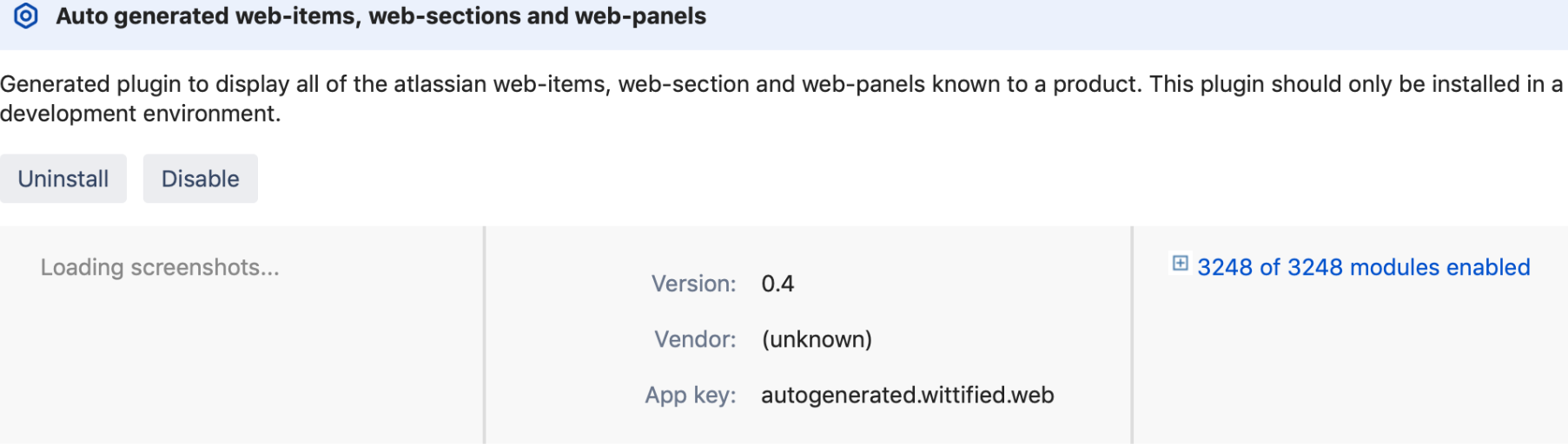 Custom field configuration page