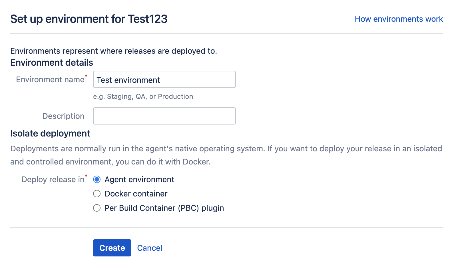 Deployment project environment setup