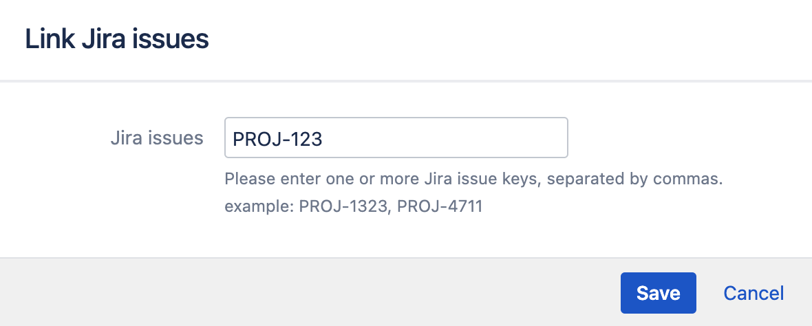 Link Jira issues window