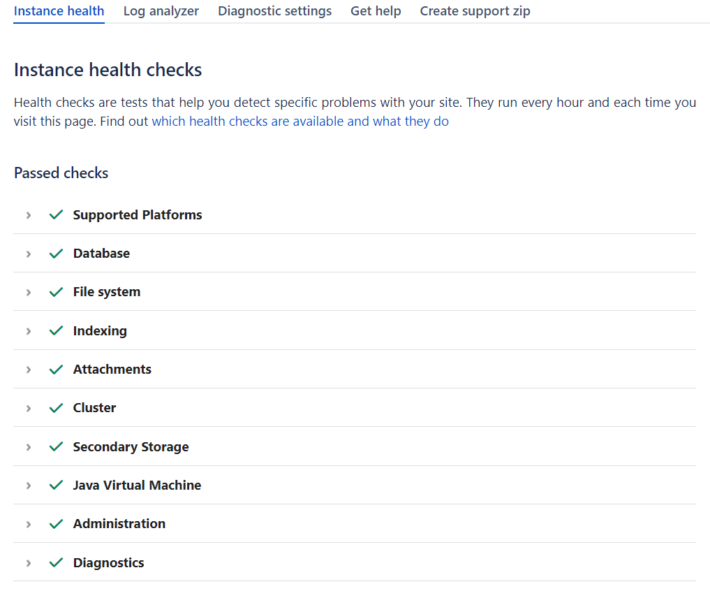 Jira instance health checks