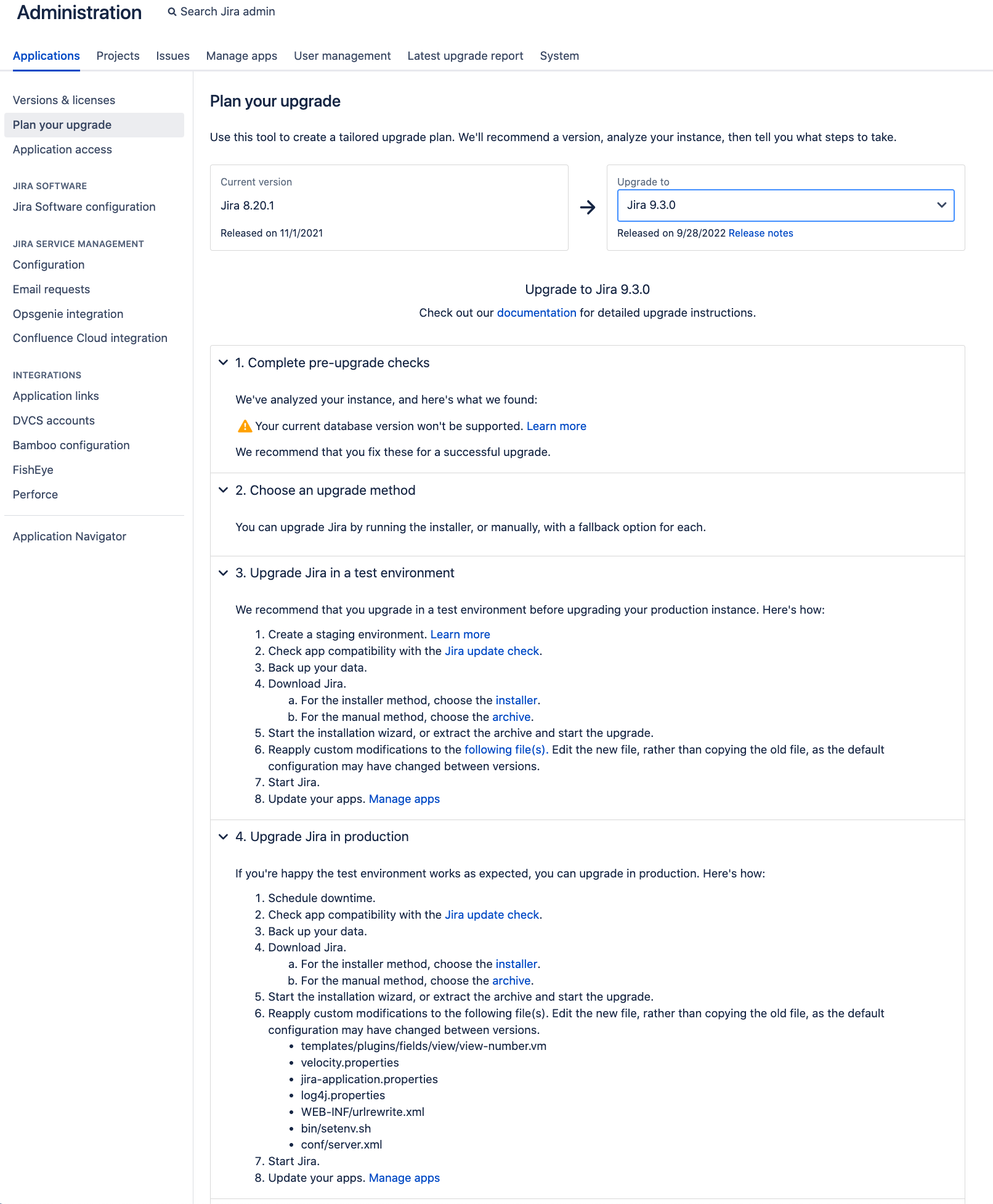 Files with custom configurations