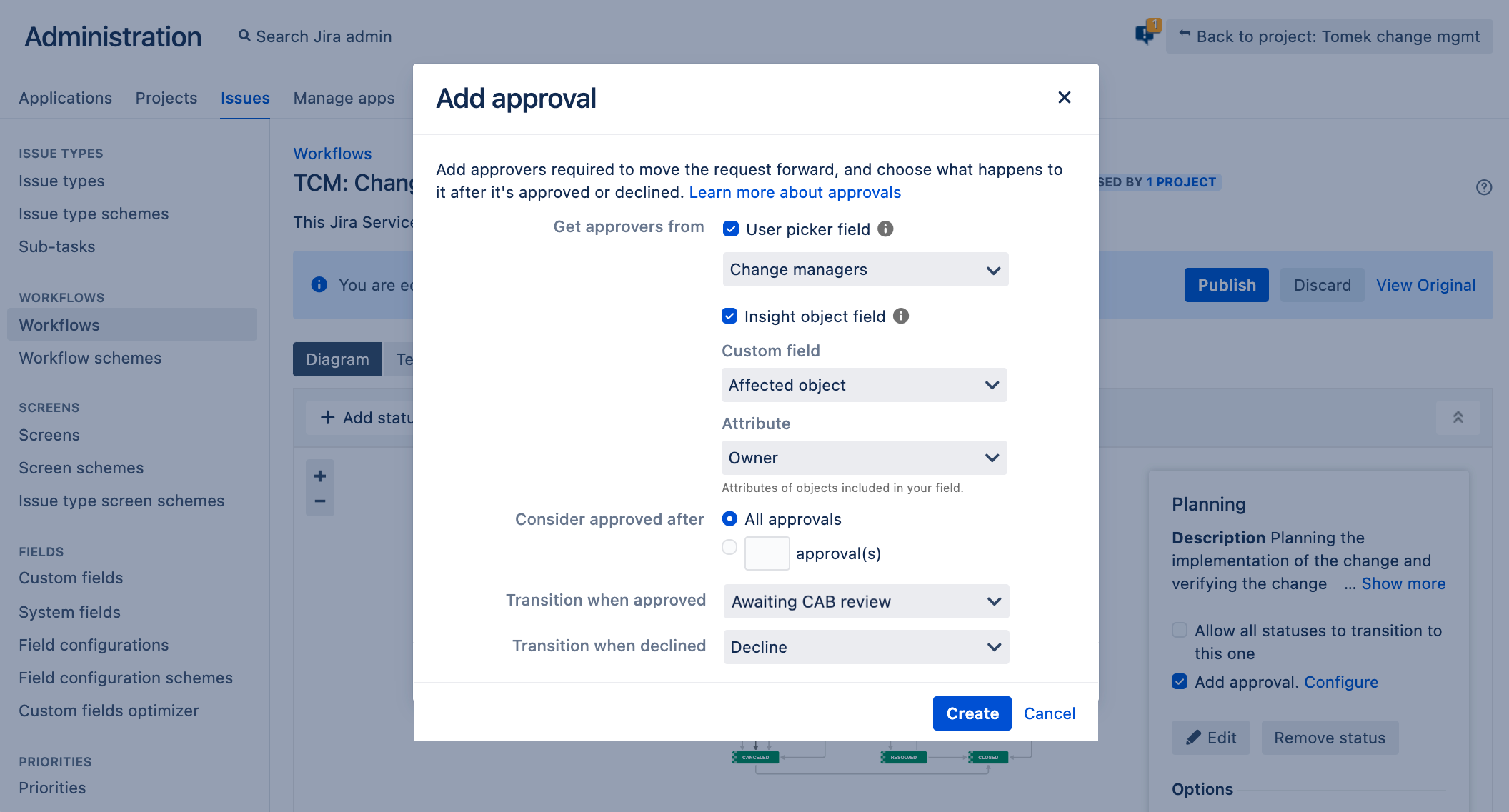 Stakeholder approval configuration