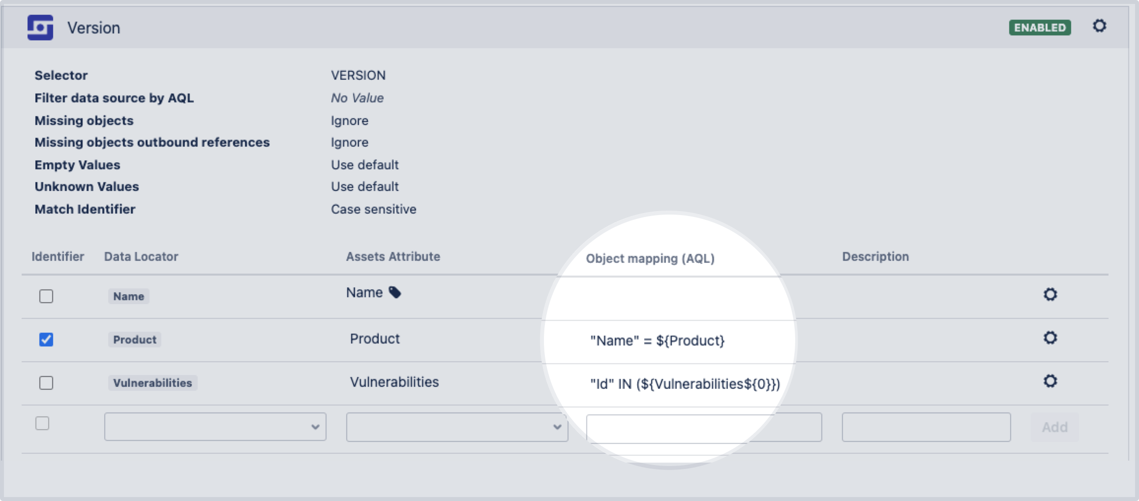 Attribute mapping in import configuration